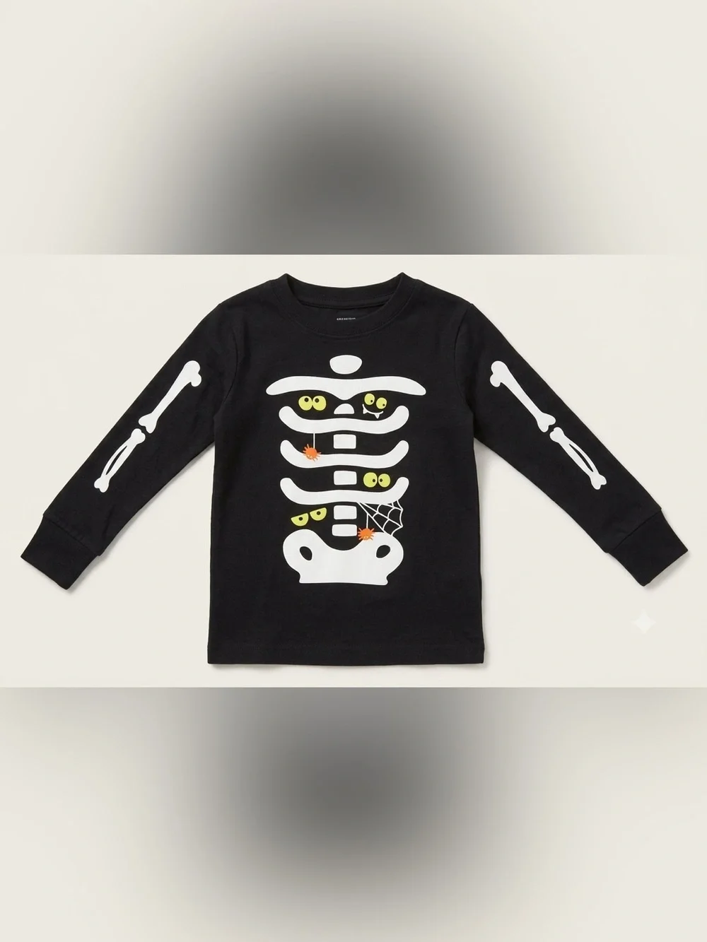 Carter's Toddler Halloween Skeleton Long Sleeve Shirt Black 18M